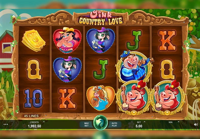 Slot Oink Country Love da Editora Microgaming